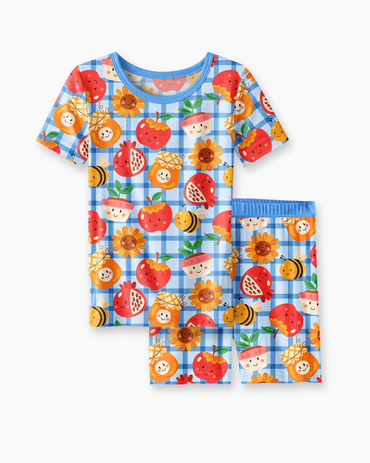 Sweet New Year Bamboo Two Piece Short Sleeve Shorts Pajama Set