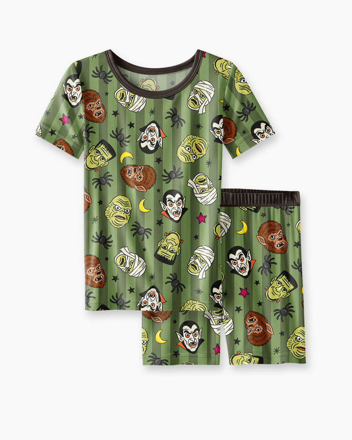 Creepy Crew Family Matching Bamboo Two Piece Short Sleeve Shorts Pajama Set