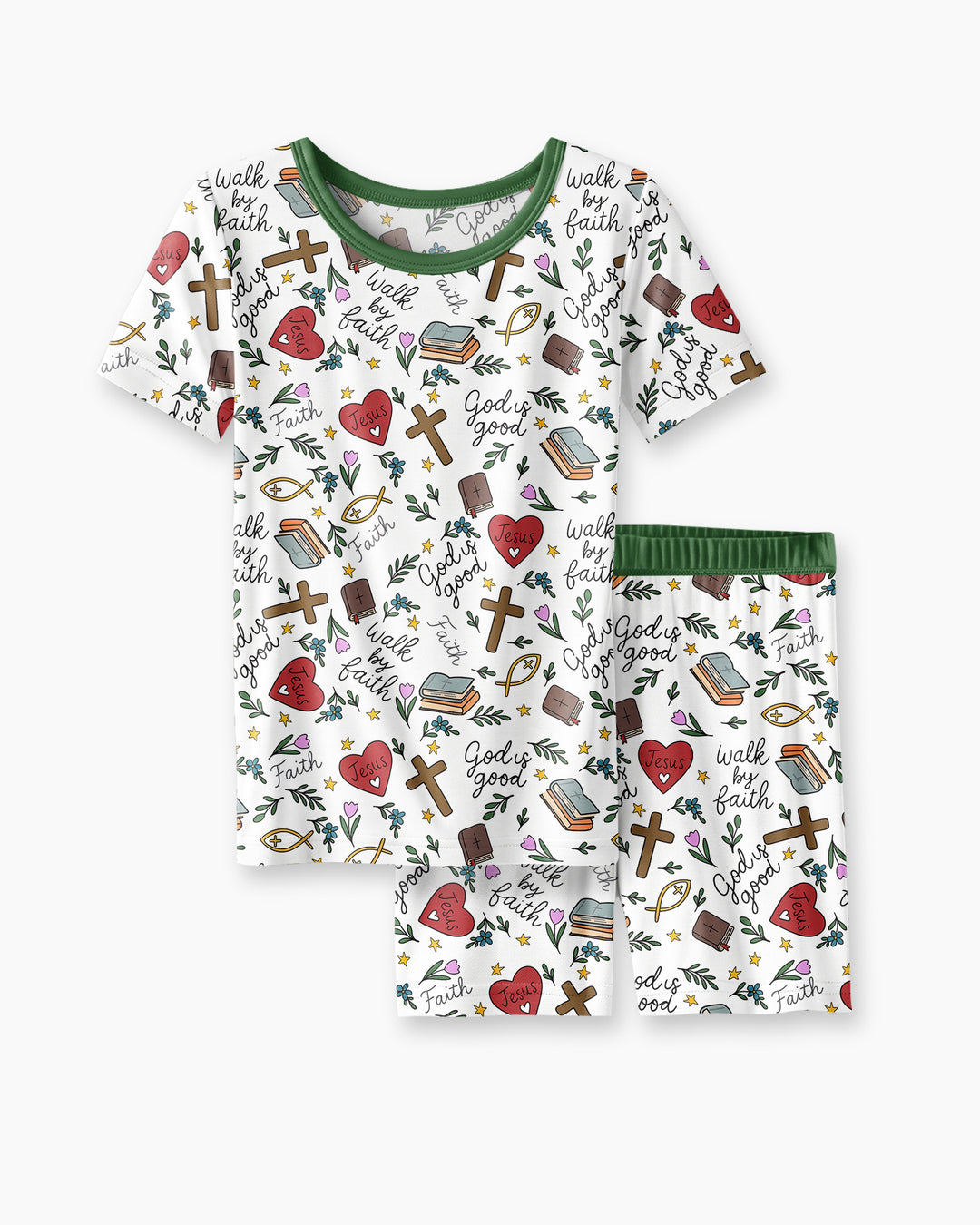 Conjunto de Pijama de Dos Piezas de Bambú con Mangas Cortas y Pantalones Cortos