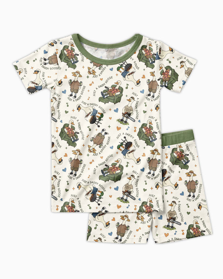 Conjunto de Pijama de Dos Piezas de Bambú con Mangas Cortas y Pantalones Cortos