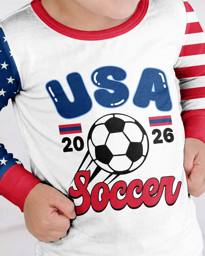 USA Soccer Cup Bamboo Two Piece Long Sleeve Pajama Set