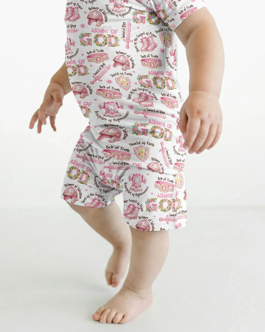 Put On The Full Armor Of God Bamboo Two Piece Short Sleeve Shorts Pajama Set