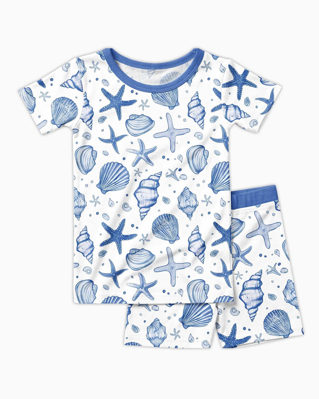 Coastal Charm Family Matching Bamboo Two Piece Short Sleeve Shorts Pajama Set
