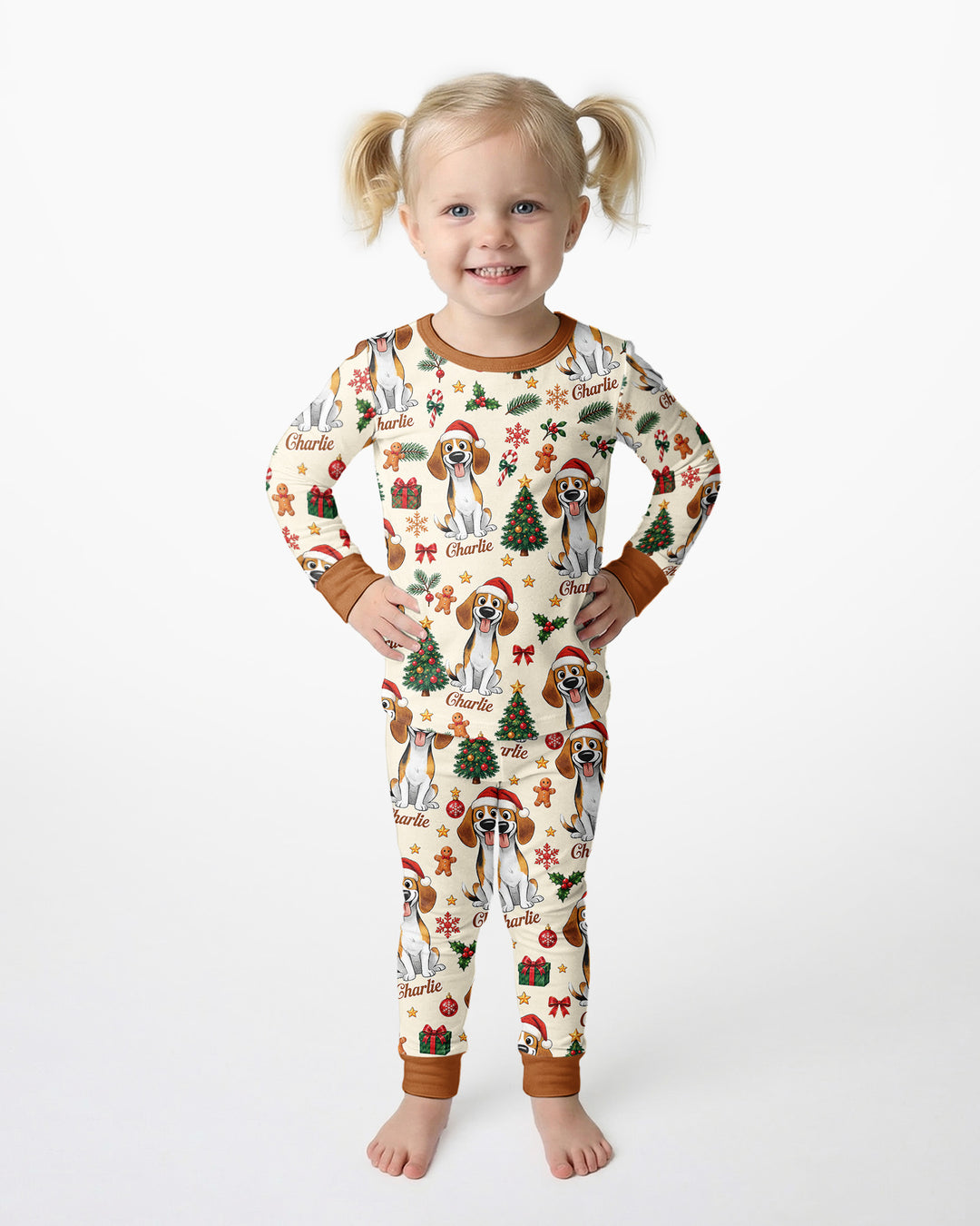 Christmas Dog Bamboo Two Piece Long Sleeve Pajama Set