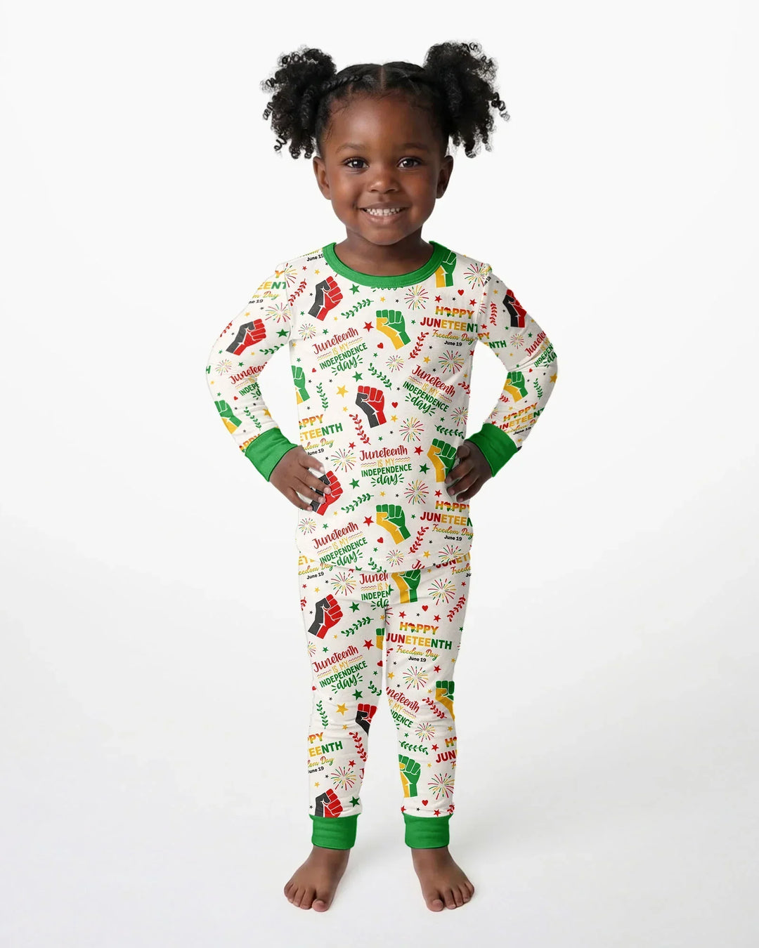Happy Juneteenth Freedom Day Bamboo Two Piece Long Sleeve Pajama Set
