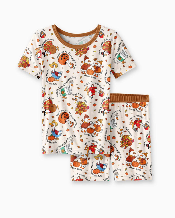 Schlafanzug-Set zweiteilig, kurze Ärmel, kurze Hose, Bambus
