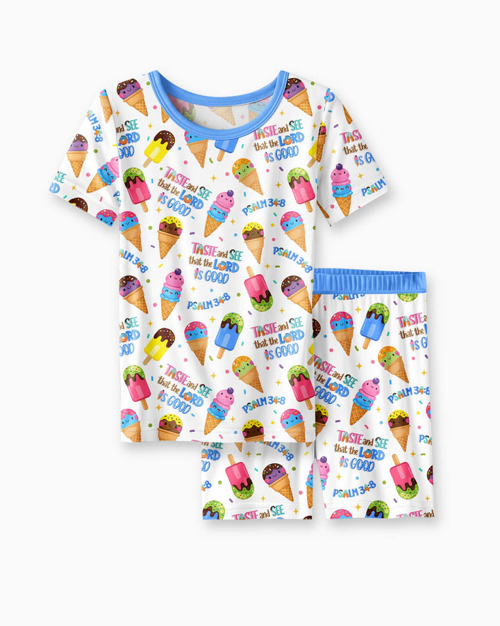 Conjunto de Pijama de Dos Piezas de Bambú con Mangas Cortas y Pantalones Cortos