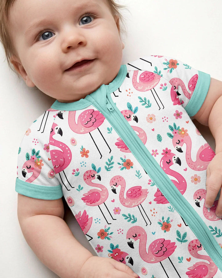 Hello Flamingo Bamboo Shorty Zippy