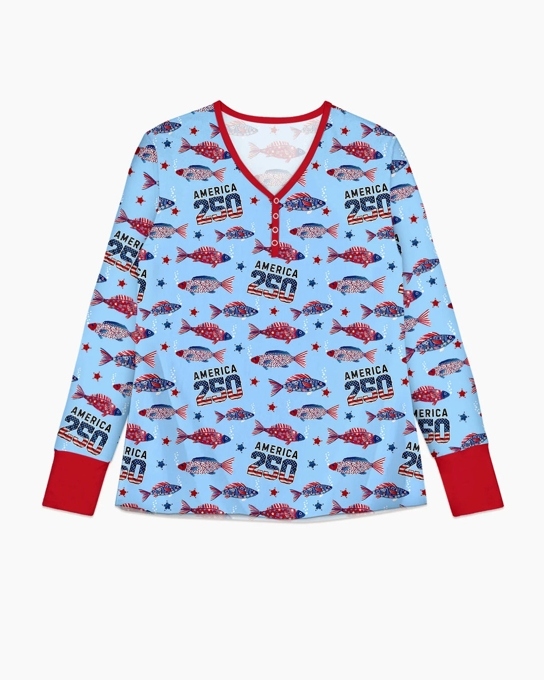 Stars and Stripes Fisch Bambus Pyjama Set für Damen