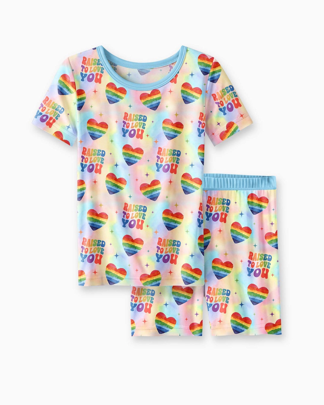 Raised To Love You Bamboo Two Piece Short Sleeve Shorts Pajama Set