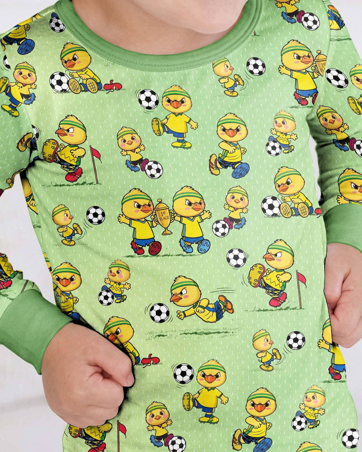 Brasil Soccer Fan Family Matching Bamboo Two Piece Long Sleeve Pajama Set