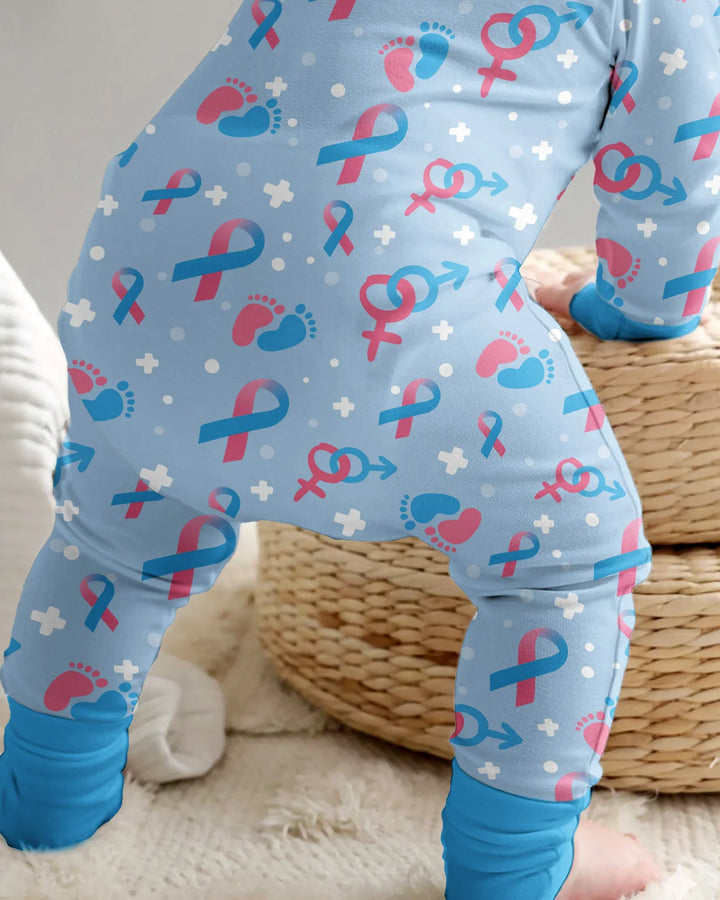 Infertility Awareness Blue and Pink Bamboo Convertible Zippy