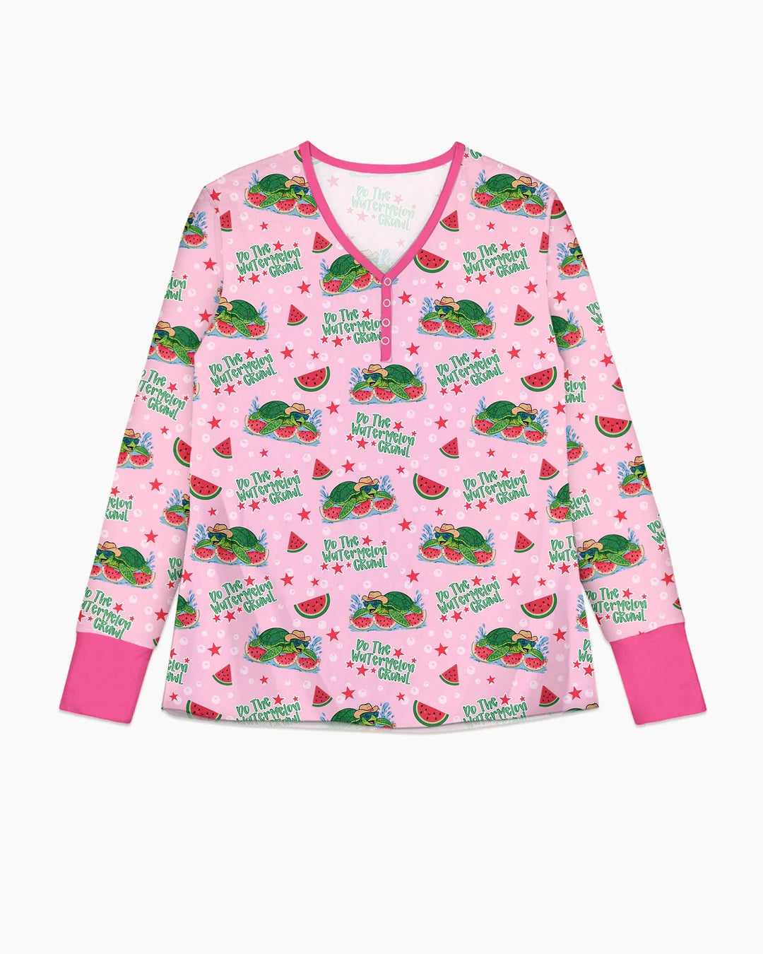Conjunto de pijama de bambú de sandía de tortuga para mujer a juego con la familia