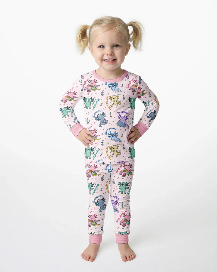A Lotta Axolotls Bamboo Two Piece Long Sleeve Pajama Set