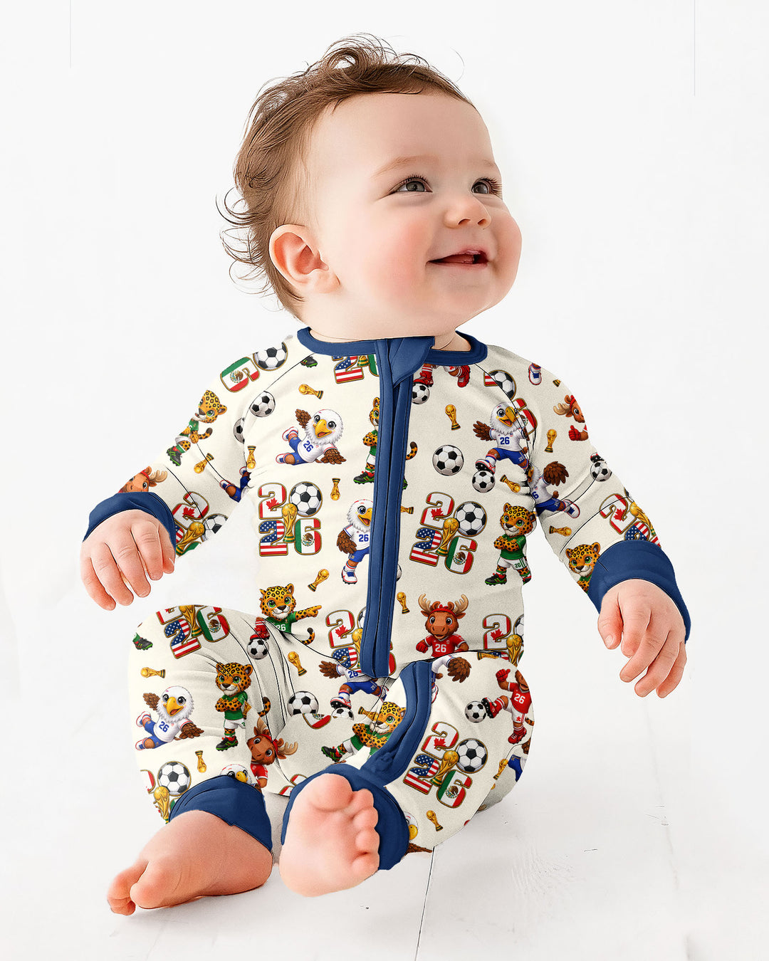 Cute Soccer Mascots USA CAN MEX Bamboo Convertible Zippy
