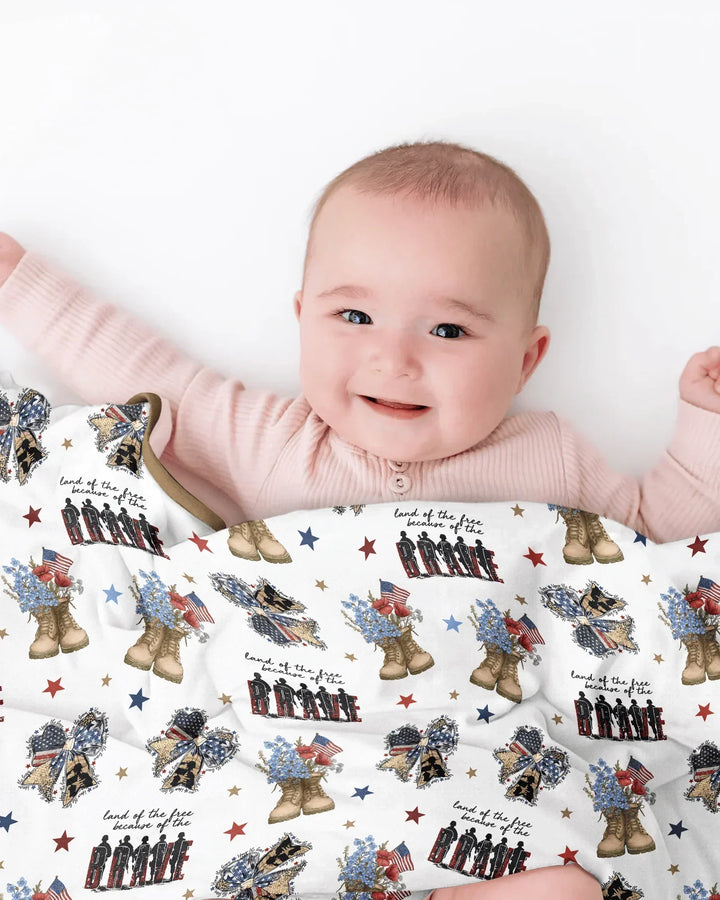 Honor the Brave Family Matching Bamboo Blanket
