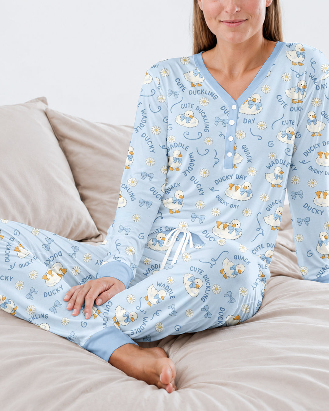 Happy Ducky Day Bamboo Women Pajama Set