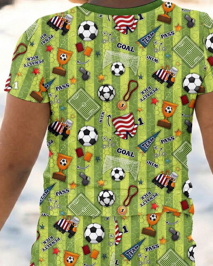 Conjunto de pijama de dos piezas de manga corta de bambú