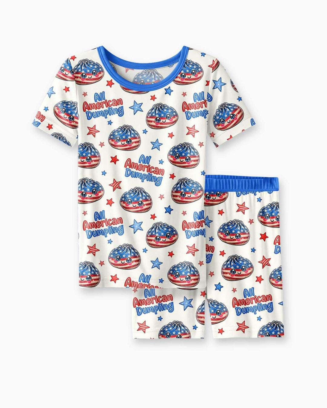 Conjunto de Pijama de Dos Piezas de Bambú con Mangas Cortas y Pantalones Cortos