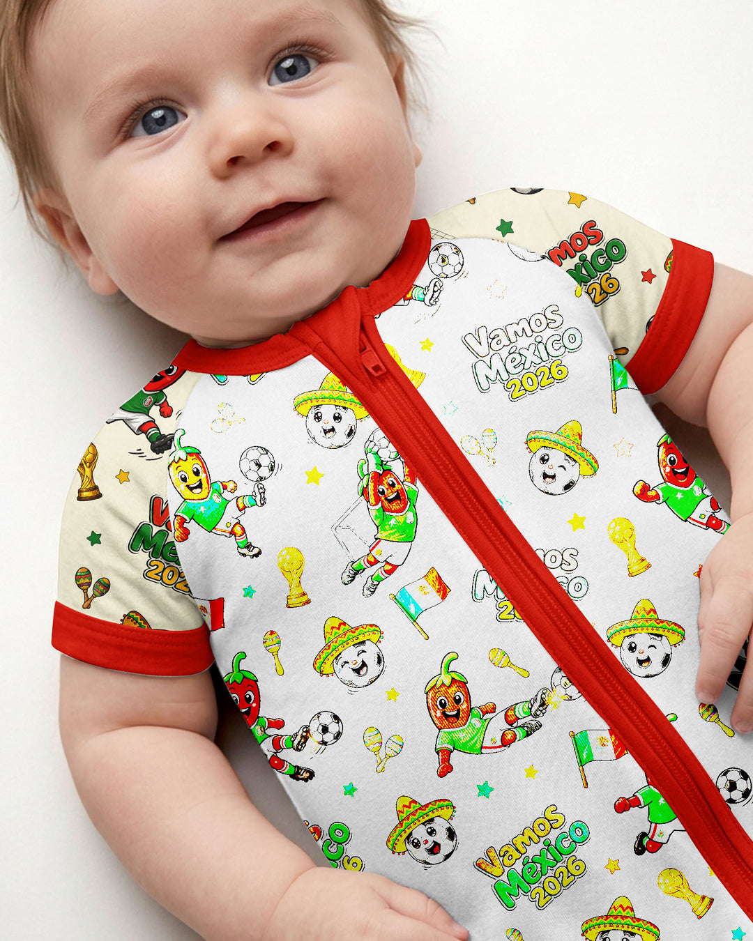 Cartoon World Soccer Vamos Mexico Family Matching Bamboo Shorty Zippy