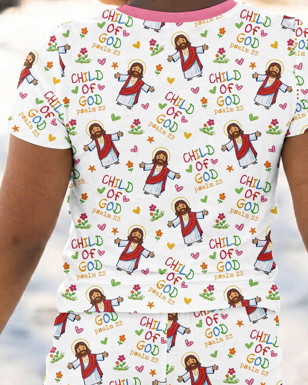 Jesus Loves Me Bamboo Two Piece Short Sleeve Pajama Set