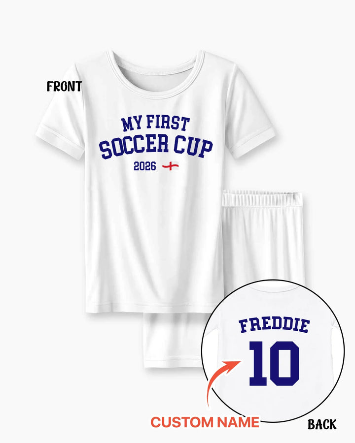 My First Soccer Cup 2026 Bamboo Two Piece Short Sleeve Shorts Pajama Set