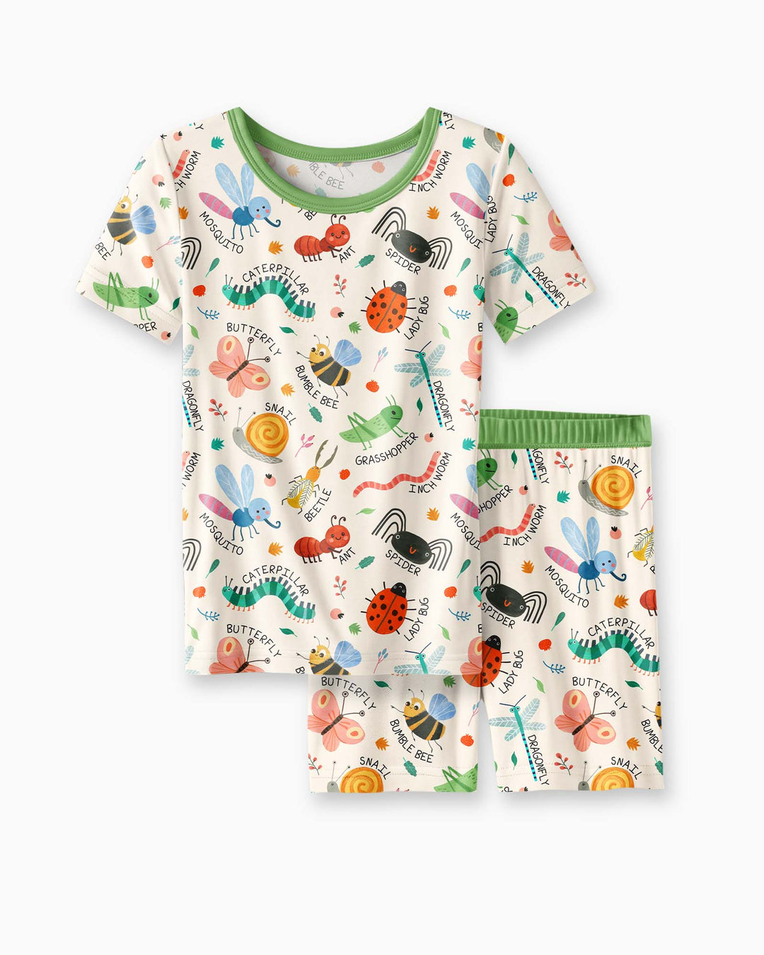 Template Zweiteiliges Pyjama-Set mit kurzen Ärmeln und Shorts