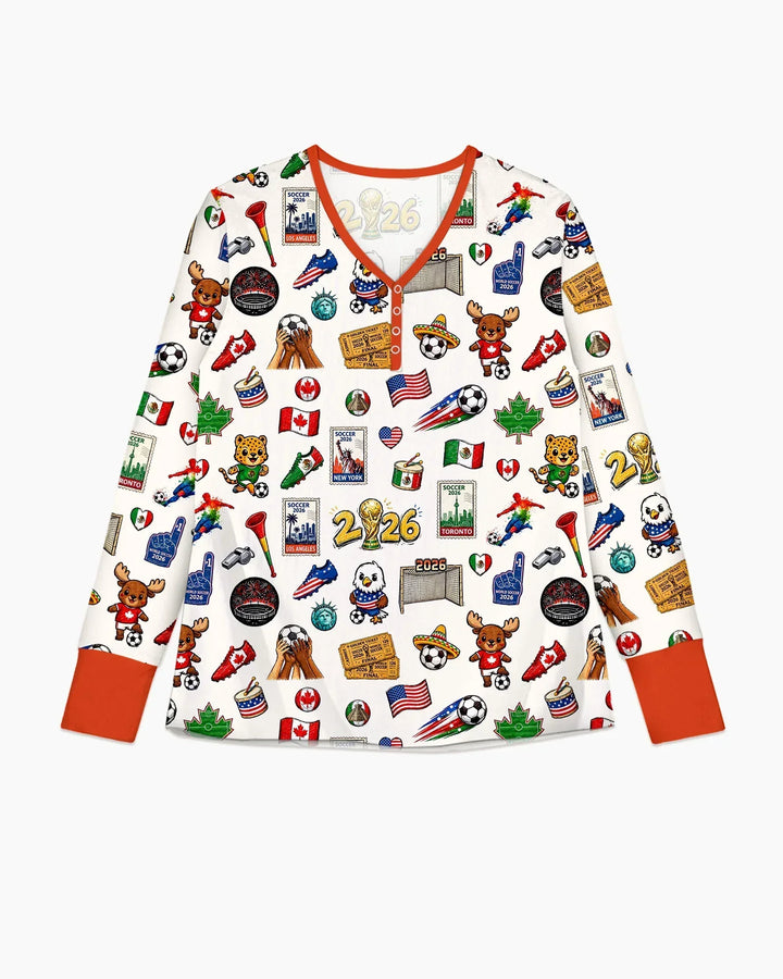 Soccer Cup 2026 Family Matching Bamboo Women Pajama Set