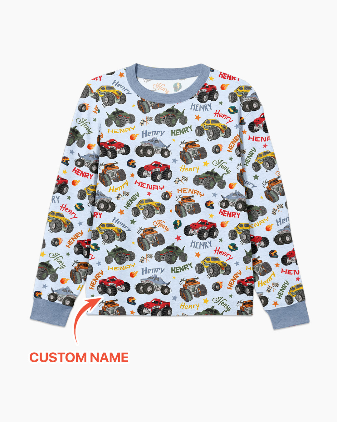 Personalized Monster Truck Bamboo Men's Pajama Set