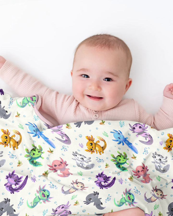I Love You Axolotl Bamboo Blanket