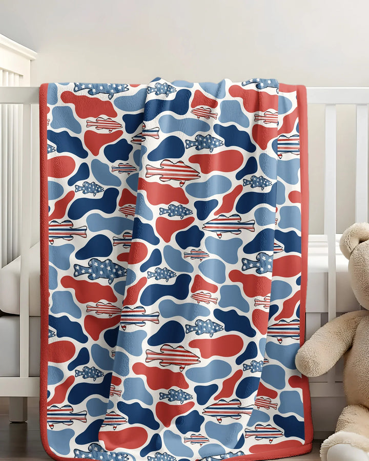 Reel America Daddy & Me Matching Bamboo Blanket