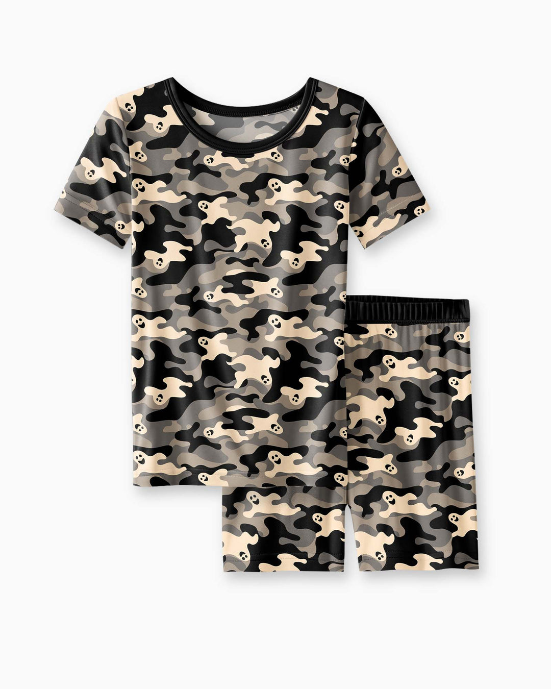 Conjunto de Pijama de Dos Piezas de Bambú con Mangas Cortas y Pantalones Cortos