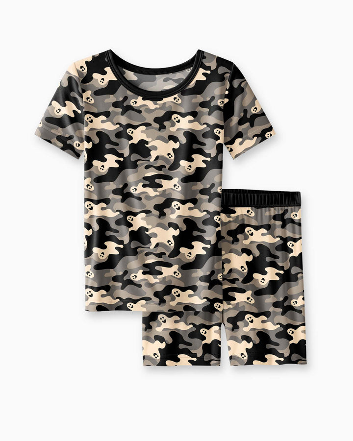 Conjunto de Pijama de Dos Piezas de Bambú con Mangas Cortas y Pantalones Cortos