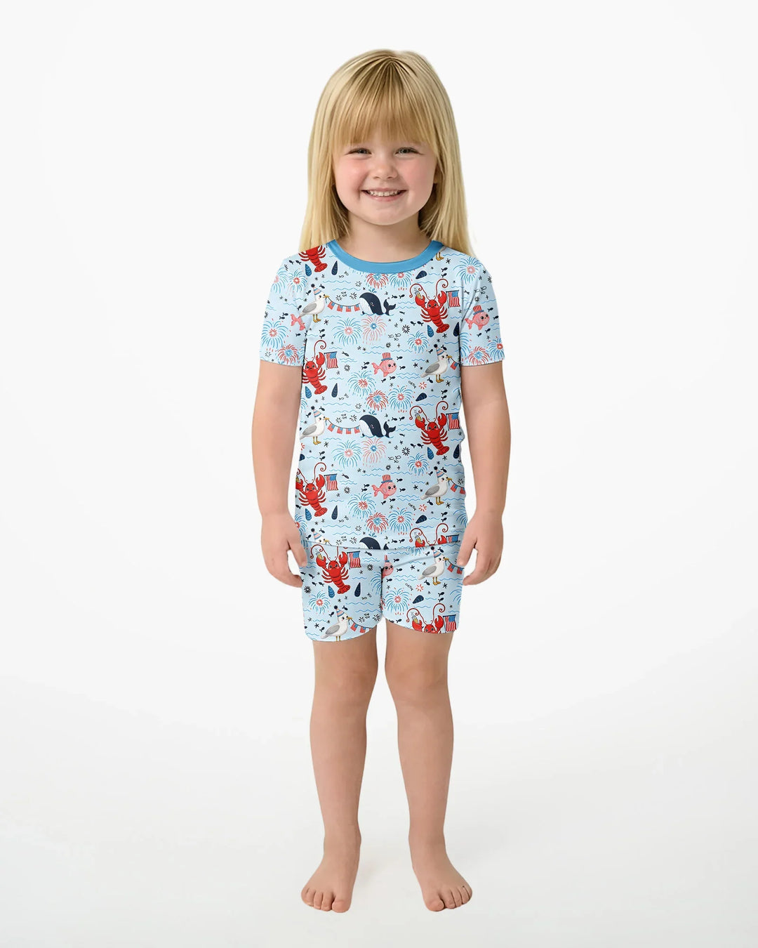 Schlafanzug-Set zweiteilig, kurze Ärmel, kurze Hose, Bambus