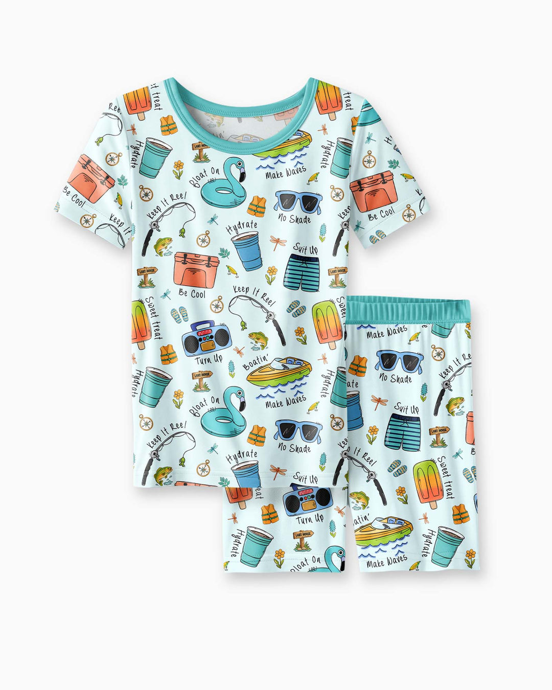 Lake Days Bamboo Two Piece Short Sleeve Shorts Pajama Set