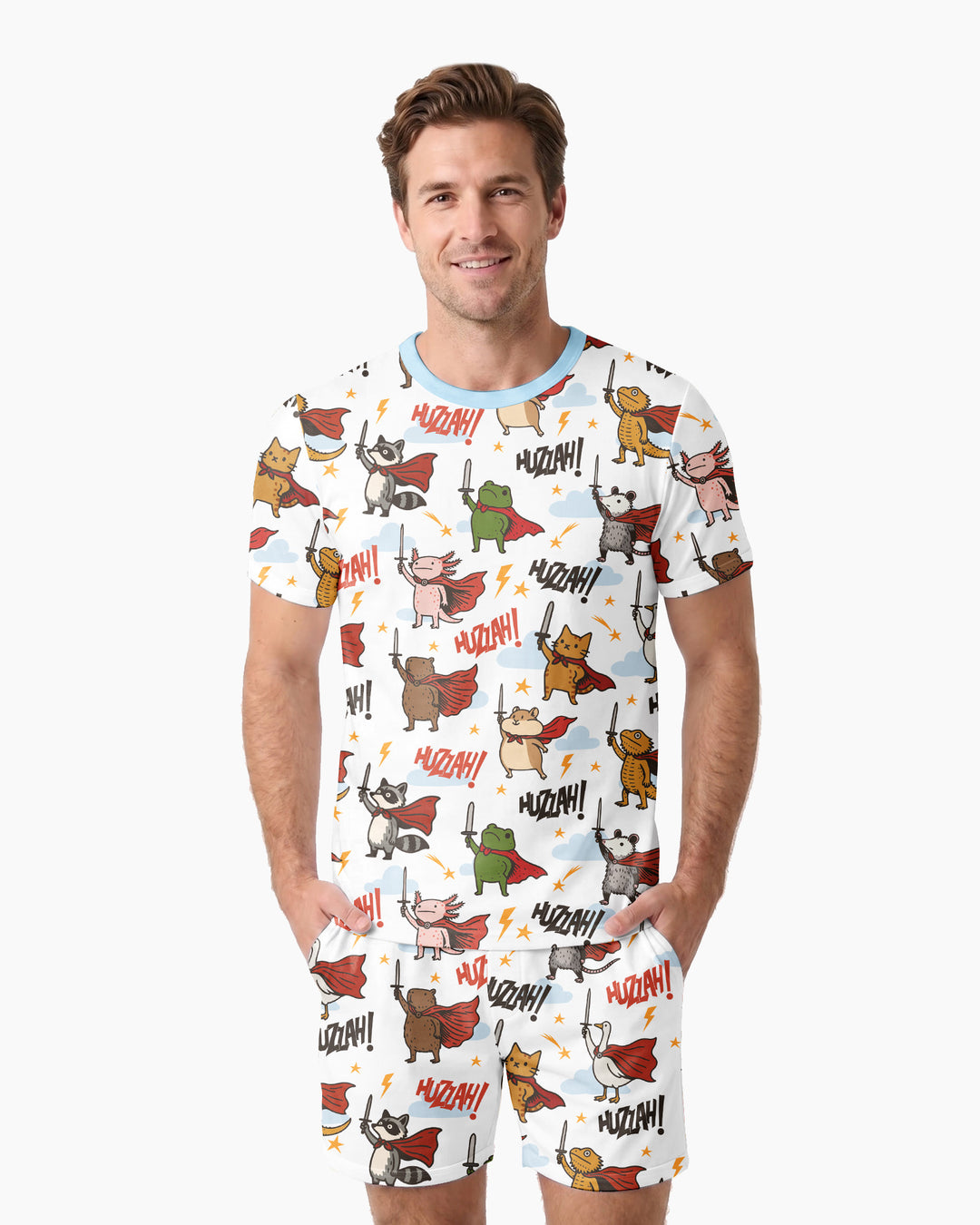 Huzzah! Huzzah! Bamboo Men Short Sleeve Short Pajama Set