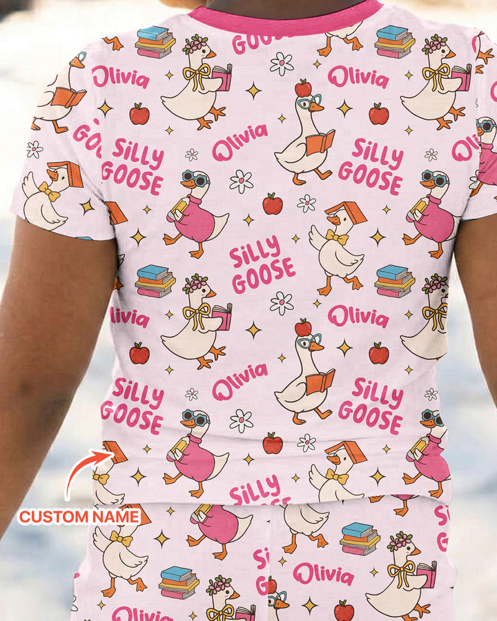 Conjunto de Pijama de Dos Piezas de Bambú con Mangas Cortas y Pantalones Cortos