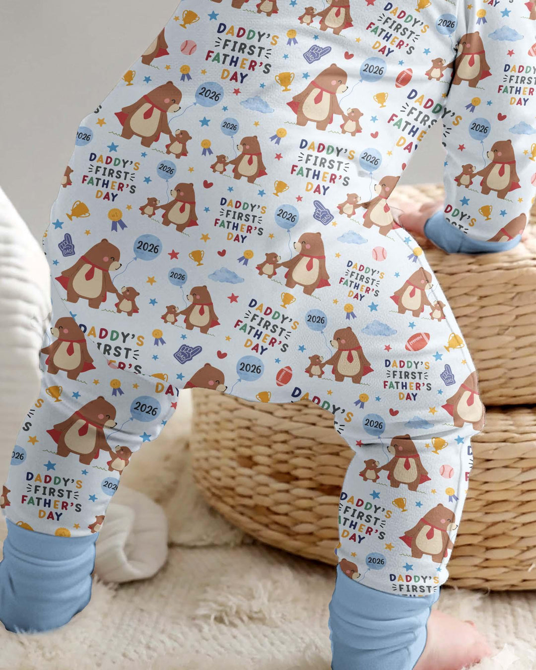 First Father's Day Daddy Bear Family Matching Bamboo Convertible Zippy