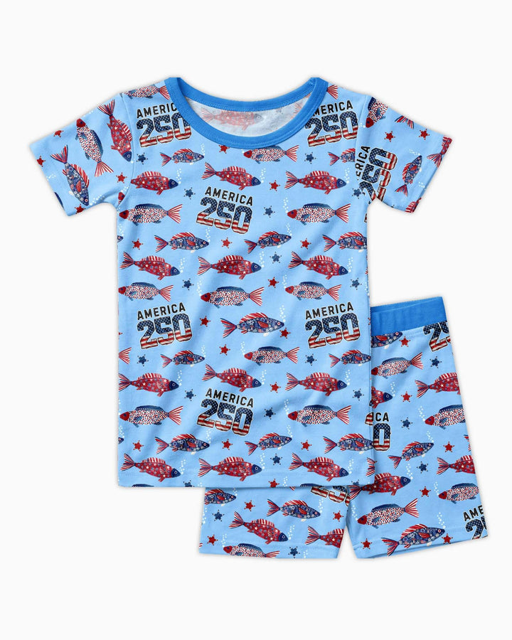 Conjunto de Pijama de Dos Piezas de Bambú con Mangas Cortas y Pantalones Cortos