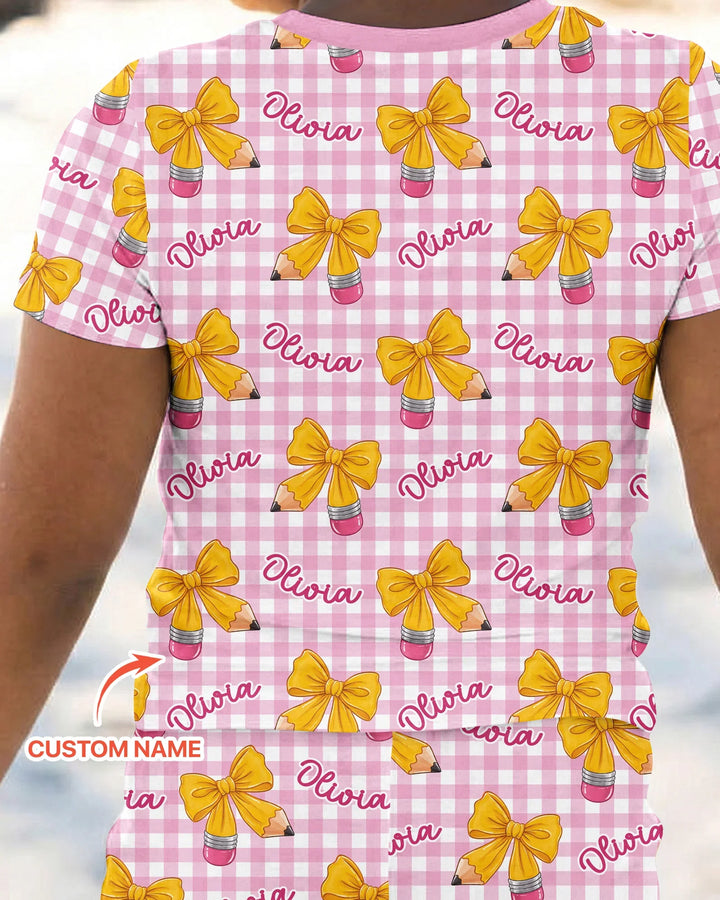 Coquette Back To School Bamboo Two Piece Short Sleeve Pajama Set