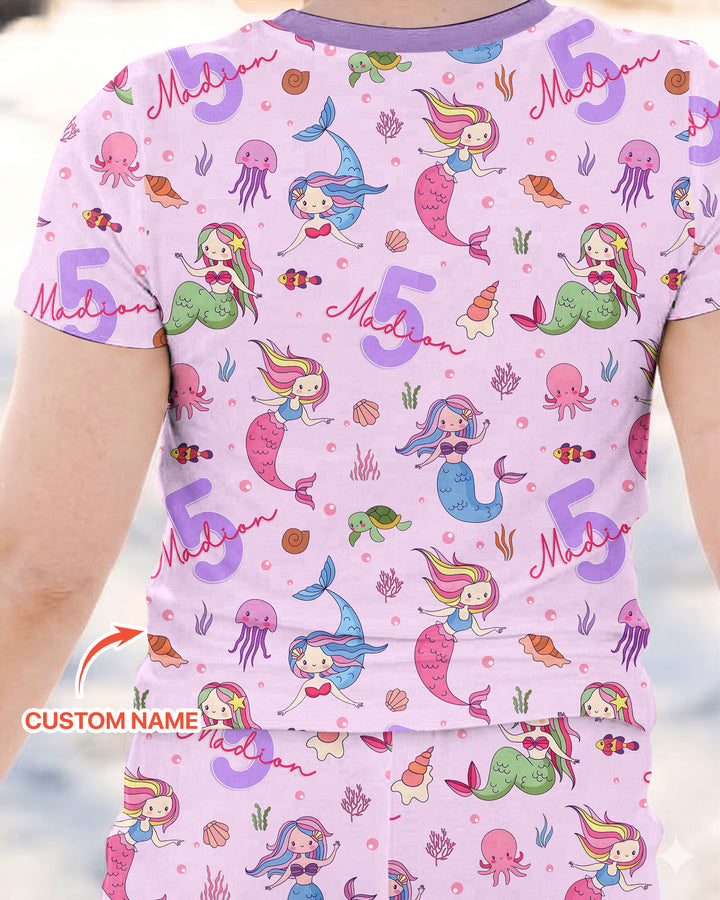 Zweiteiliges, kurzärmliges Pyjama-Set mit Marienkäfern