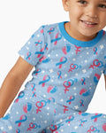 Infertility Awareness Blue and Pink Bamboo Two Piece Short Sleeve Pajama Set