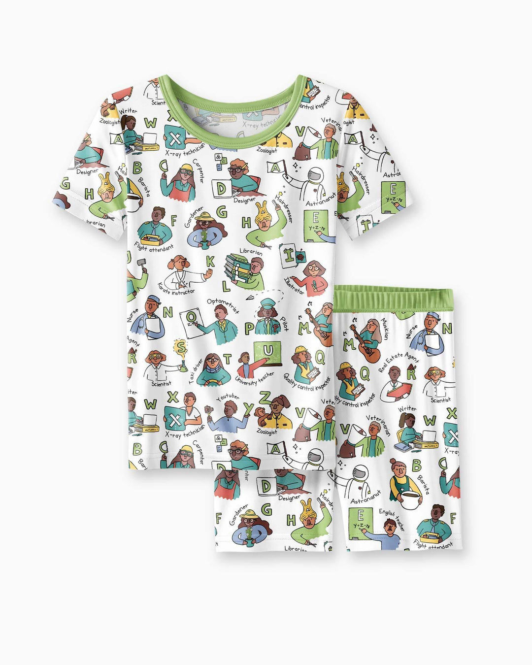 Conjunto de Pijama de Dos Piezas de Bambú con Mangas Cortas y Pantalones Cortos