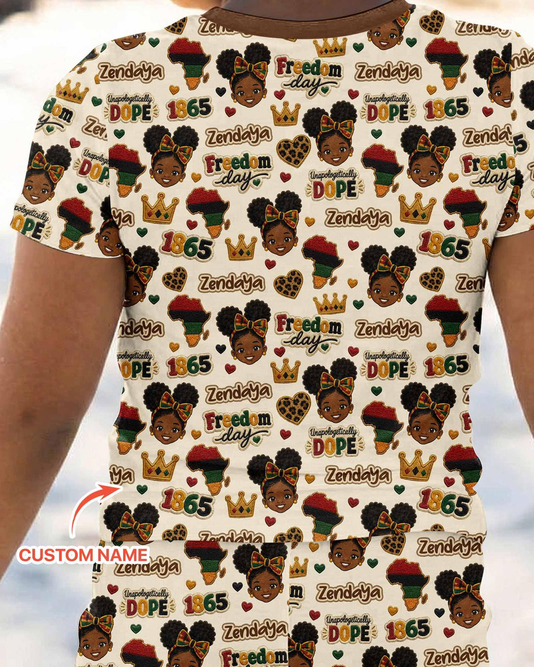 Conjunto de pijama de dos piezas de bambú de manga corta, plantilla personalizada
