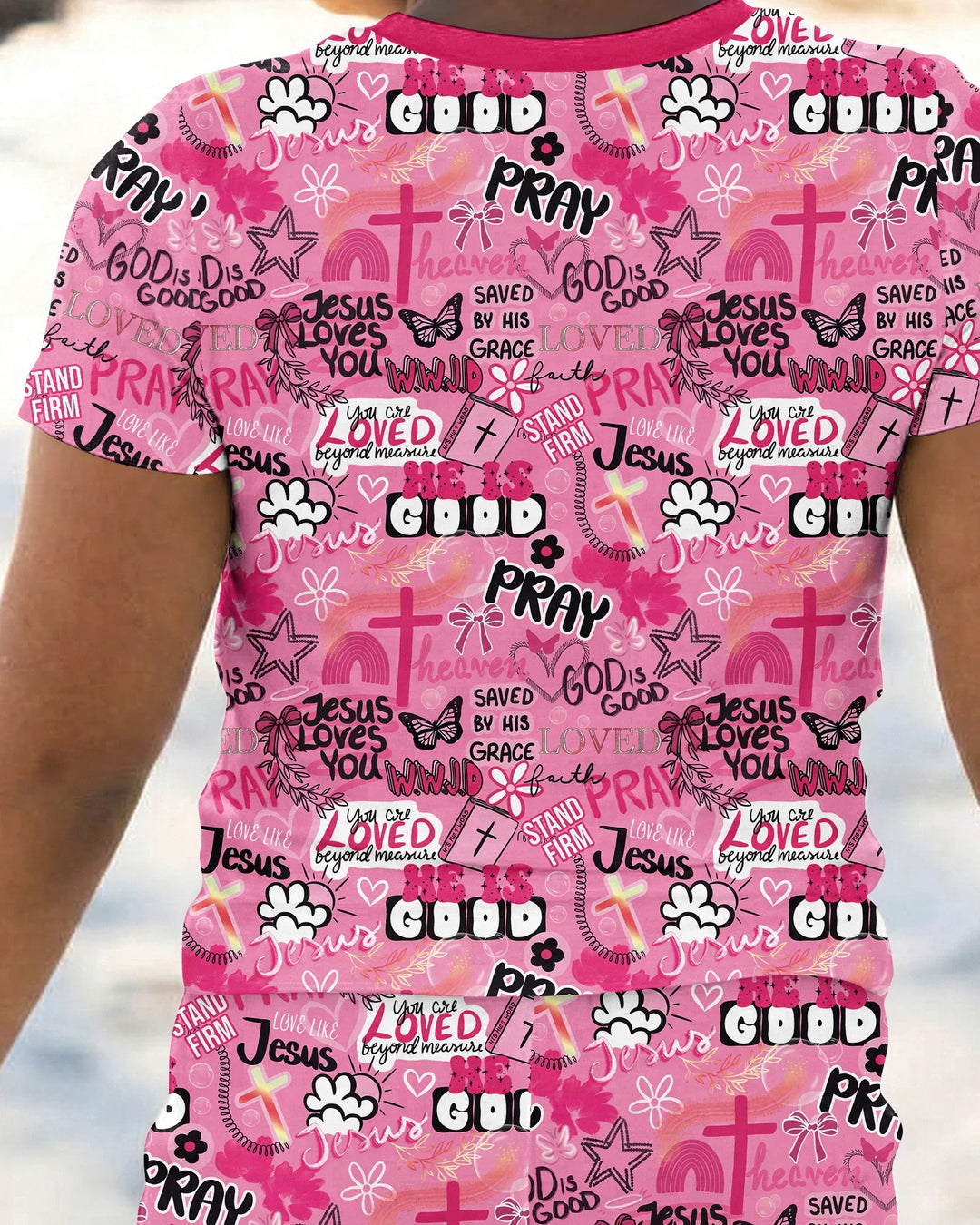 Conjunto de Pijama de Dos Piezas de Bambú con Mangas Cortas y Pantalones Cortos