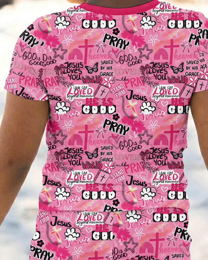 Conjunto de Pijama de Dos Piezas de Bambú con Mangas Cortas y Pantalones Cortos