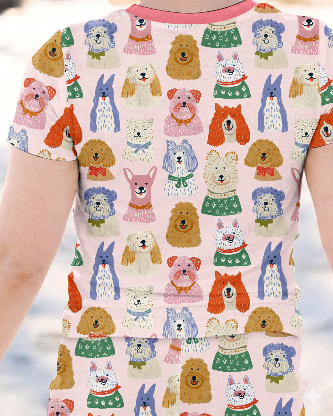 Puppy Portrait Bamboo Two Piece Short Sleeve Pajama Set