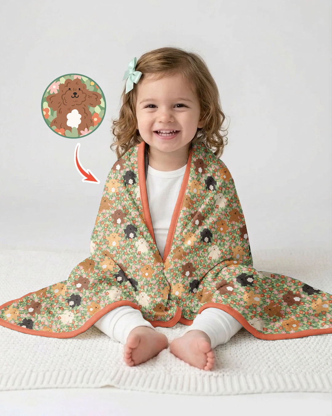 Puppy Garden Family Matching Bamboo Blanket
