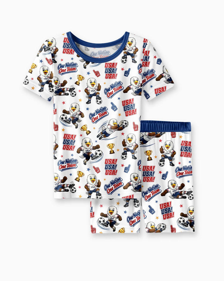 Conjunto de Pijama de Dos Piezas de Bambú con Mangas Cortas y Pantalones Cortos