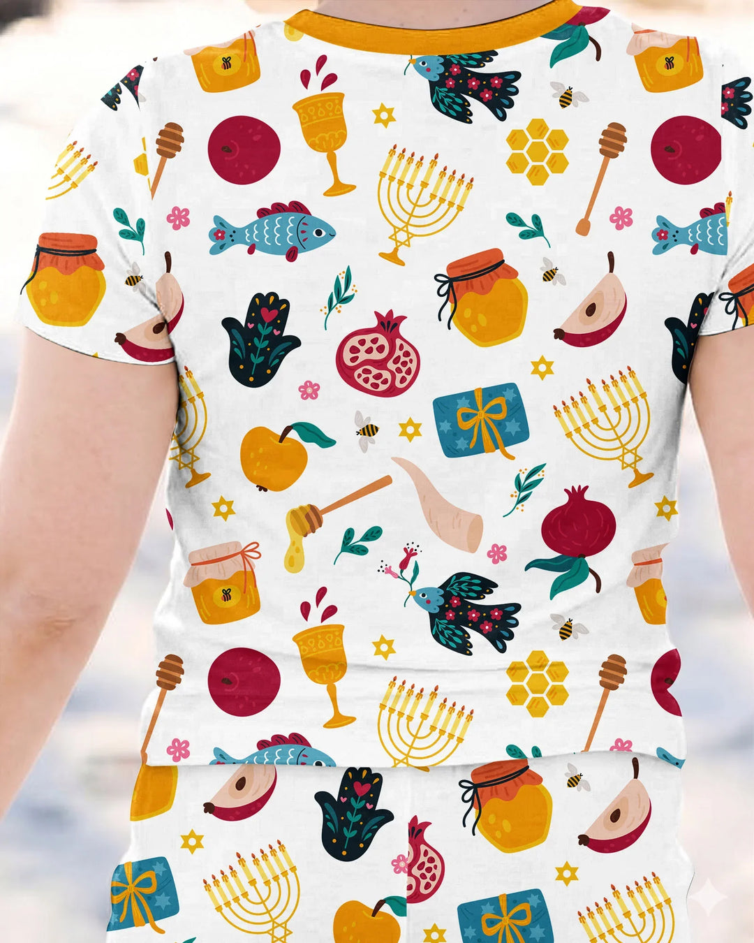 Shanah Tovah Party Bamboo Two Piece Short Sleeve Pajama Set